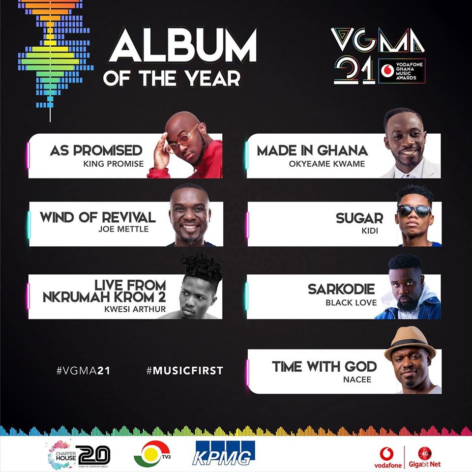 Nominees for Album of the year