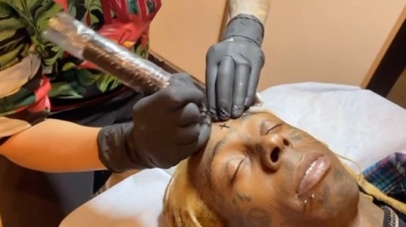 Lil Wayne Gets Cross Face Tattoo Restored